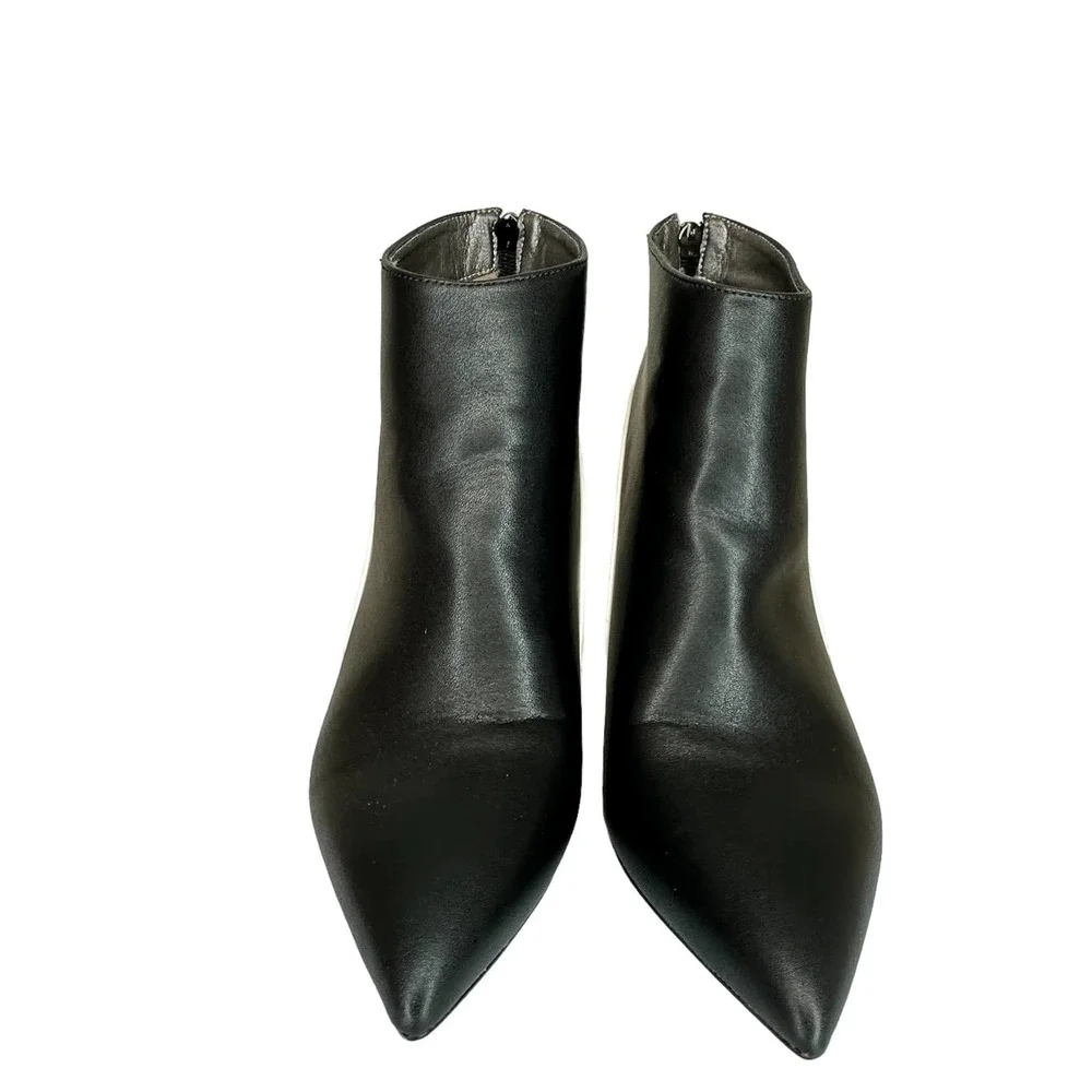 Women Stiletto Ankle Boots Size 7.5 High Heel Pointed Toe Black White NEW - Picture 11 of 15